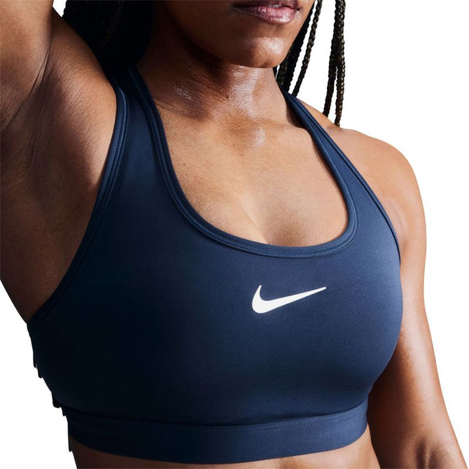 Nike Swoosh Medium Support Bra - Armory Navy/White