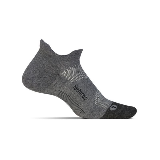 Feetures Elite Max Cushion No Show Tab Sock - Grey
