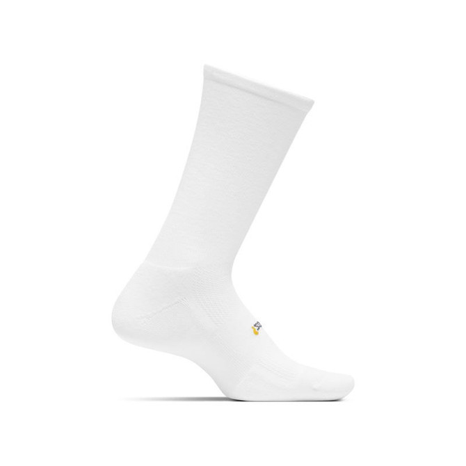 Feetures Cushion Crew Sock - White