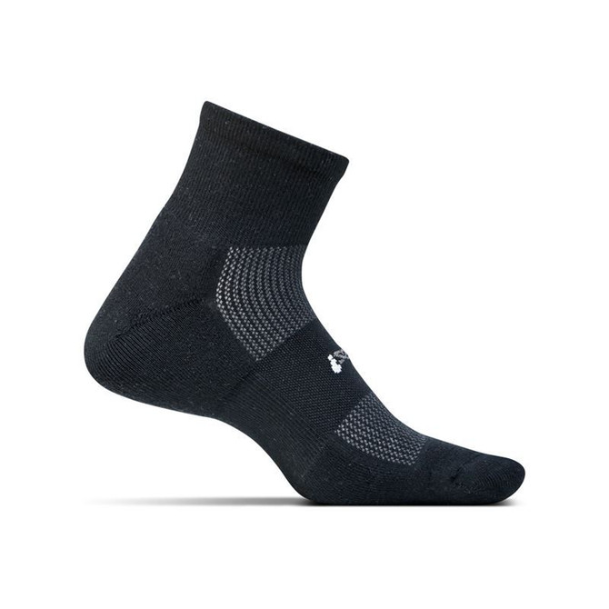 Feetures Cushion Quarter Sock - Black