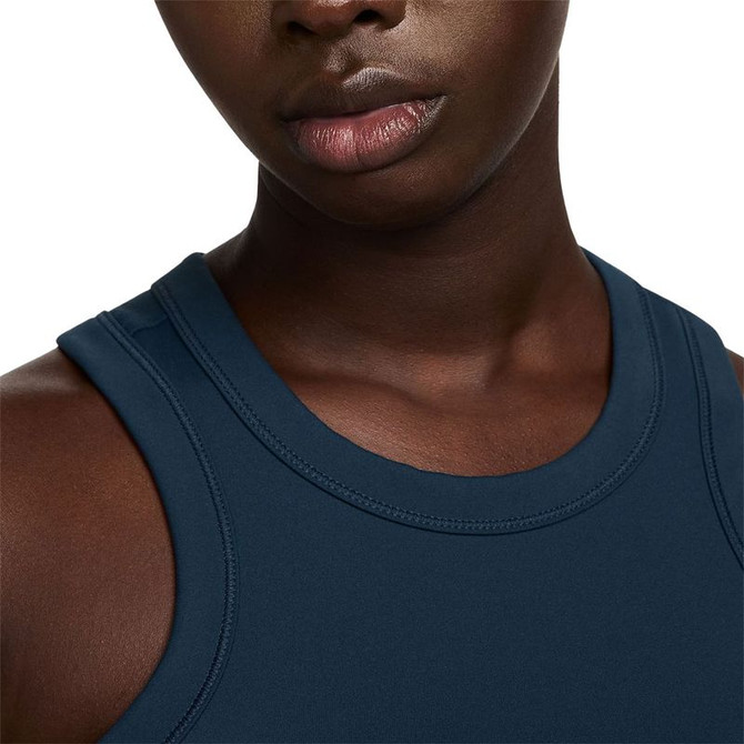 Nike One Fitted Dri Fit Crop Tank - Armory Navy/Black - 2