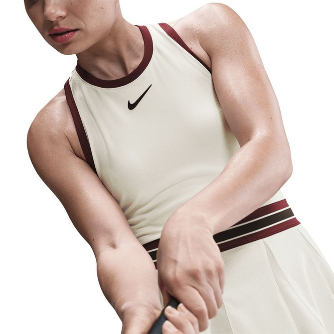 Nike Court Slam Dress - Pale Ivory/Dark Team Red/Black - 5