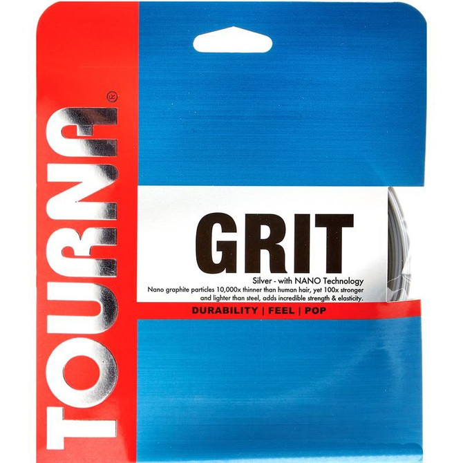 Tourna Grit 17G Silver Tennis String