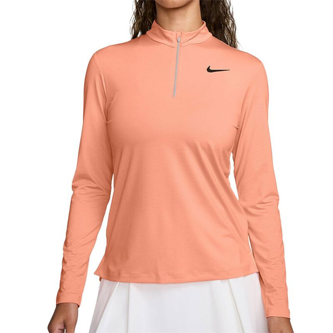 Nike Victory 1/2 Zip Long Sleeve Top - Apricot Agate/White
