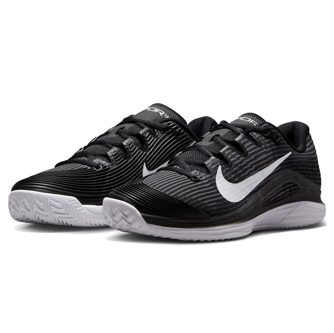 Nike Zoom Vapor 12 Womens Clay Tennis Shoe - Black/White/Dark Smoke Grey - 4
