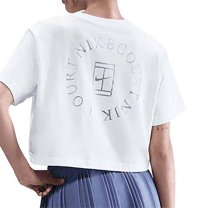 Nike Court Slam Crop Tee Shirt - White - 3