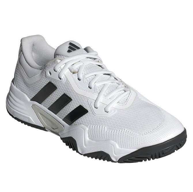 adidas Sole Match Control 2 Mens Tennis Shoe - White/Black Blue Metallic/Silver Metallic - 4