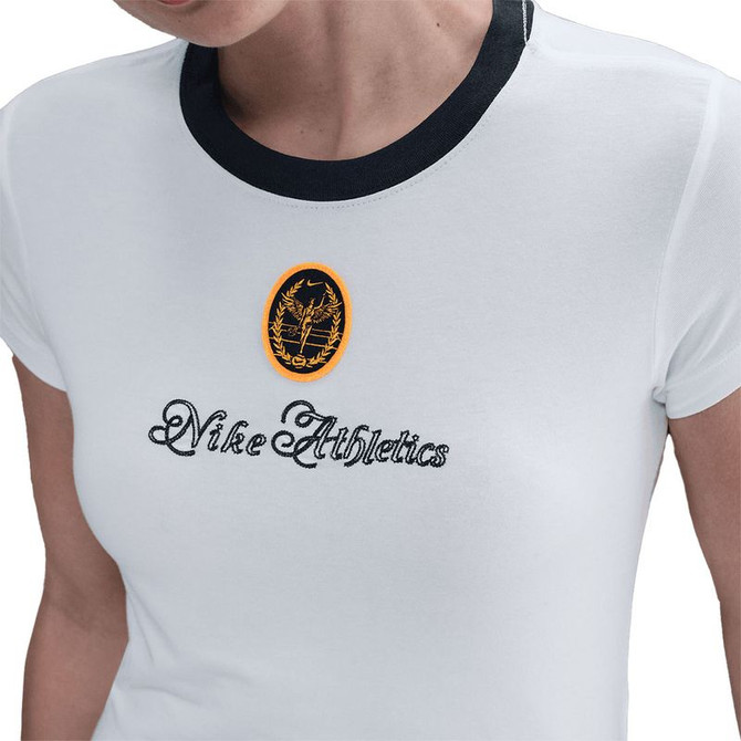 Nike Court Club Short Sleeve Crop Top - White/Midnight Navy - 2