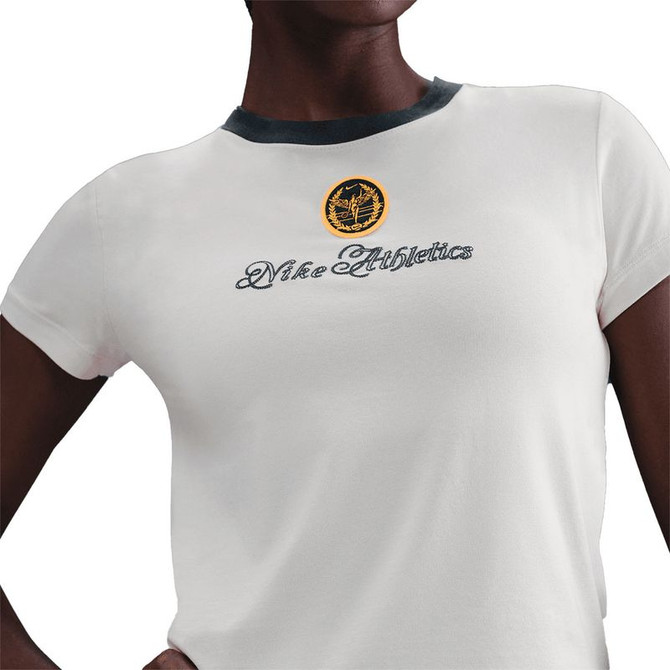 Nike Court Club Short Sleeve Crop Top - Light Orewood Brown/Fir - 2