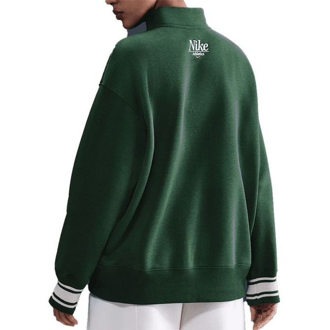 Nike Court Club Fleece Quarter Zip - Fir/Light Orewood Brown/Laser Orange - 3