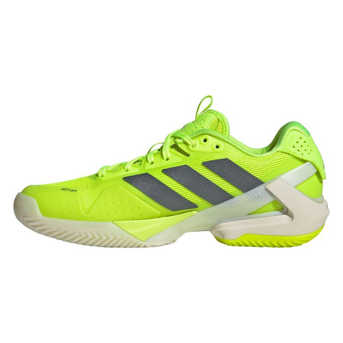 adidas Adizero Ubersonic 5 Womens Clay Tennis Shoe - Lucid Lemon/Iron Metallic/White - 3