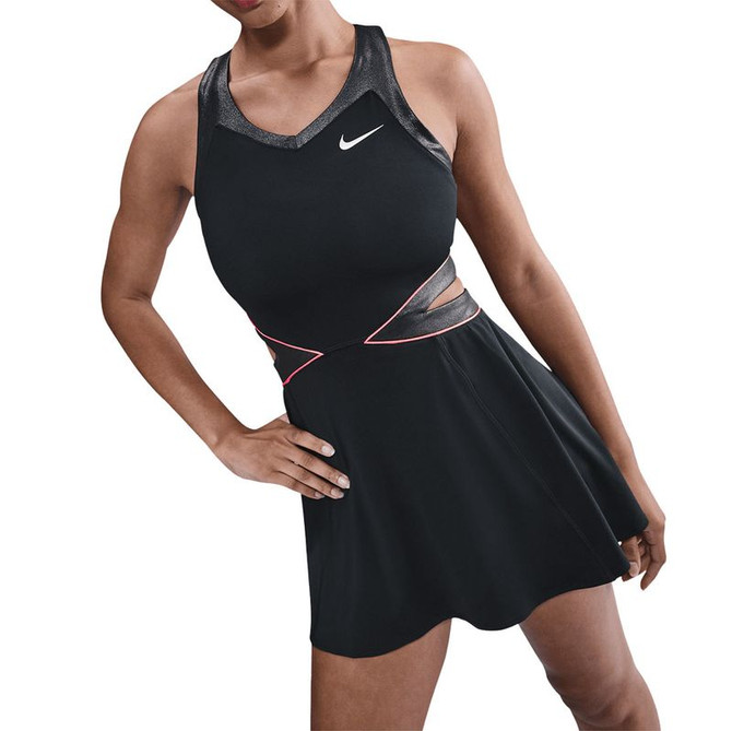Nike Court Slam Dress - Black/Hot Punch - 2