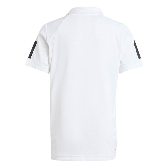 adidas Club 3 Stripe Boys Polo - White - 2