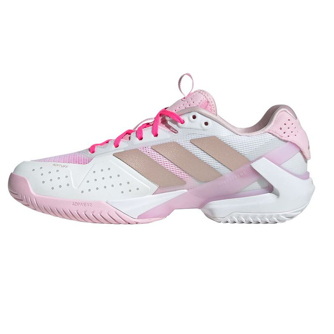 adidas Adizero Ubersonic 5 Womens Tennis Shoe - White/Ash Peacoat/Lucid Pink - 3