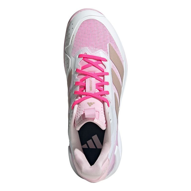 adidas Adizero Ubersonic 5 Womens Tennis Shoe - White/Ash Peacoat/Lucid Pink - 6