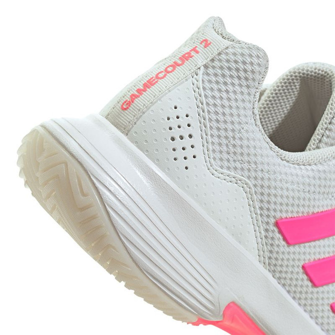 adidas GameCourt 2 Womens Tennis Shoe - White/Lucid Pink/Black - 4