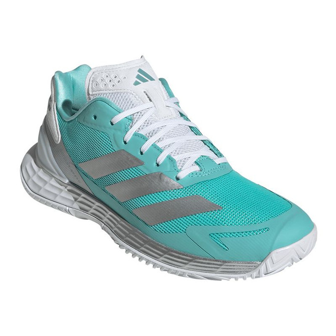 adidas Defiant Speed 2 Womens Tennis Shoe - Aqua/Silver Metallic/Mint - 4