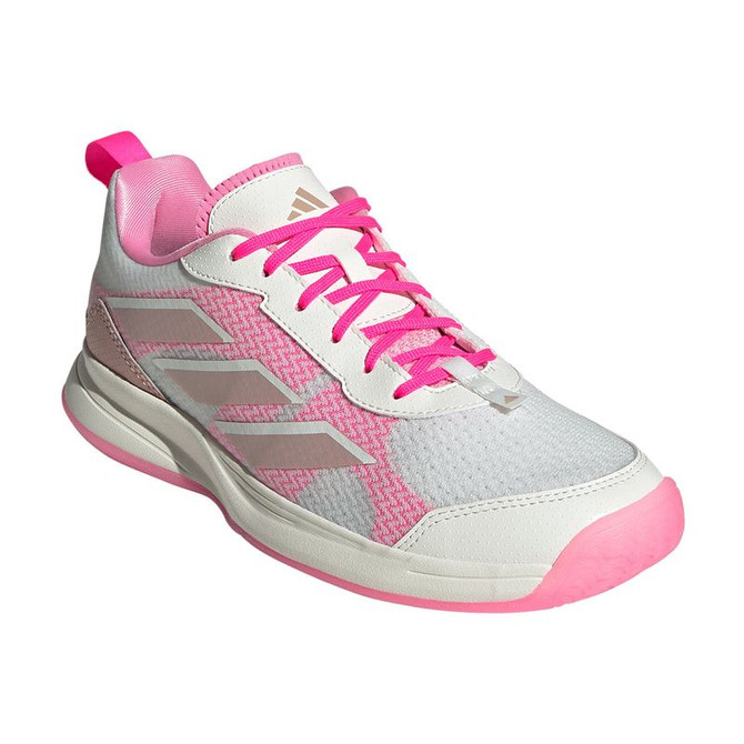 Adidas Avaflash Womens Tennis Shoe - White/Silver Metallic/Lucid Pink - 4