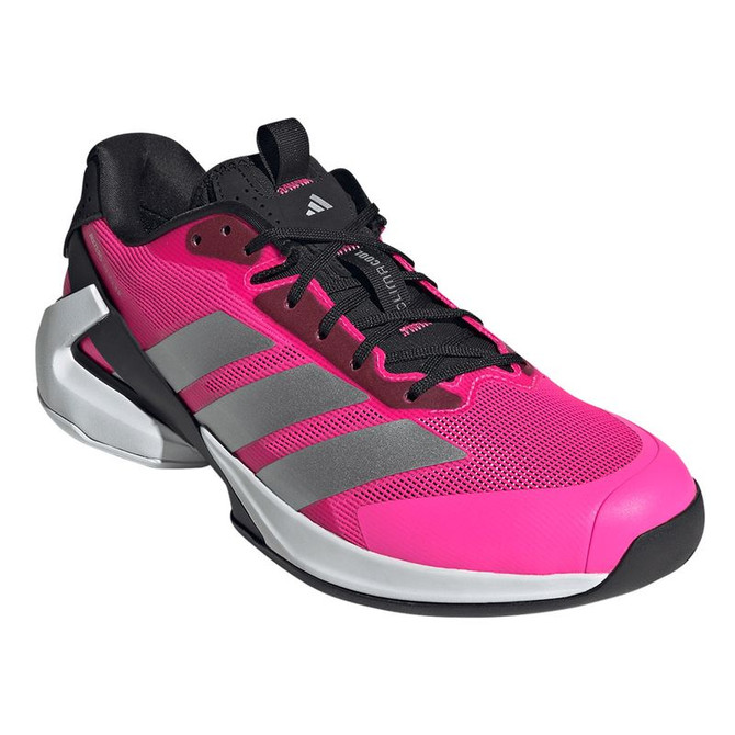 adidas Adizero Ubersonic 5 Mens Tennis Shoe - Lucid Pink/Silver Metallic/Black - 4