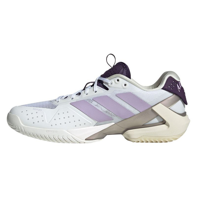 adidas Adizero Ubersonic 5 Womens Tennis Shoe - White/Plum/Aurora Plum - 6