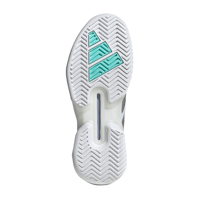 adidas Adizero Ubersonic 5 Womens Tennis Shoe - White/Silver Metallic/Mint - 2
