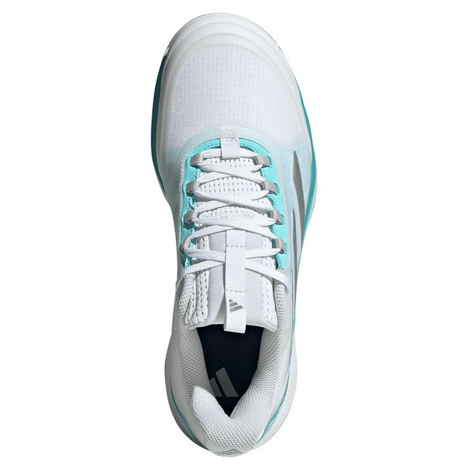 adidas Avacourt 2 Womens Tennis Shoe - White/Silver Metallic/Aqua - 6