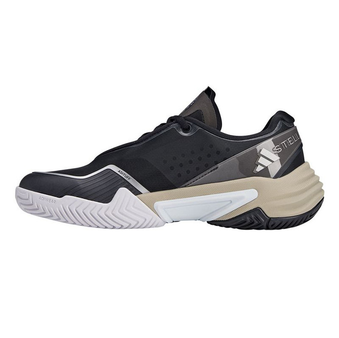 adidas Stella McCartney Barricade Womens Tennis Shoe - Black/Silver Metallic/Almond Milk - 3