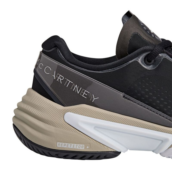 adidas Stella McCartney Barricade Womens Tennis Shoe - Black/Silver Metallic/Almond Milk - 8