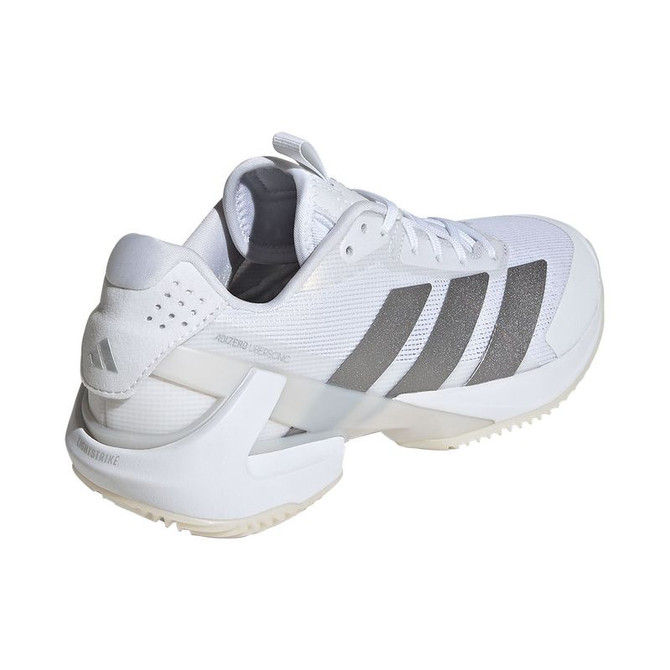 adidas Adizero Ubersonic 5 Womens Clay Tennis Shoe - White/Silver Metallic/White - 5