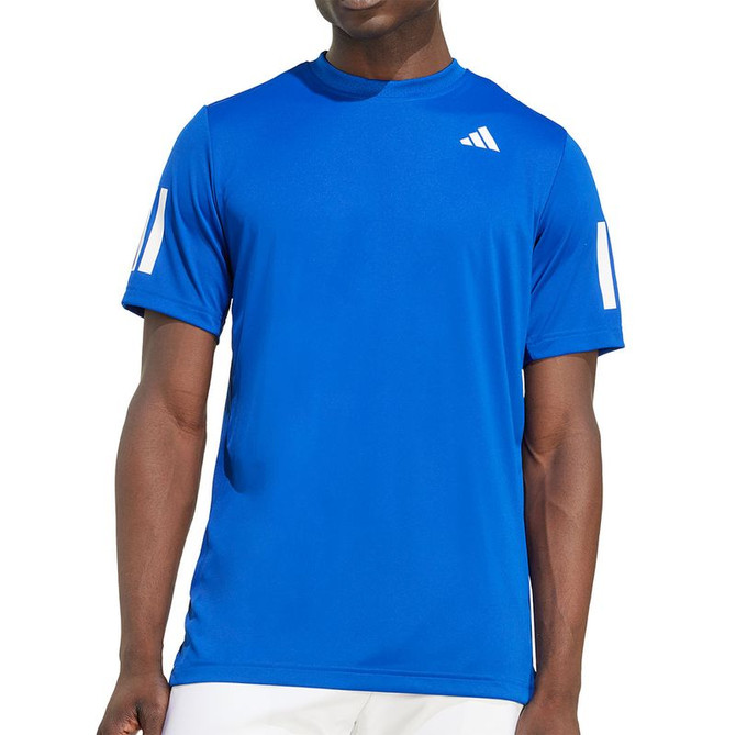 adidas Club 3 Stripe Tee Shirt - Collegiate Royal