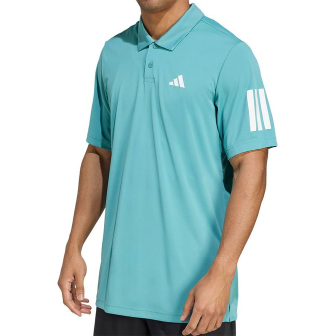 adidas Club 3 Stripe Polo - Powder Teal