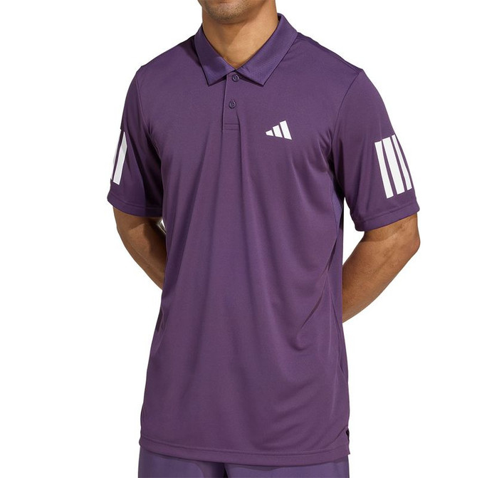 adidas Club 3 Stripe Polo - Aurora Plum