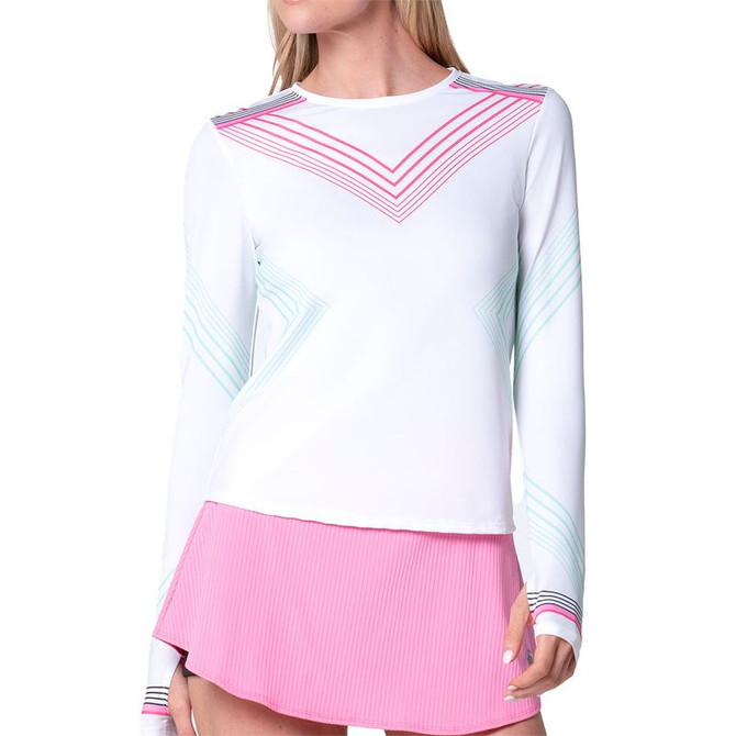 K Swiss Fall Pique Long Sleeve Top - Techno Pink