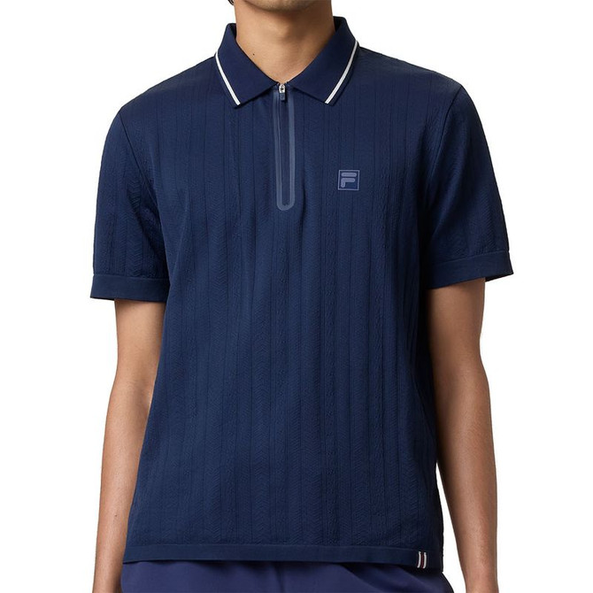 Fila Challenger Cable Knit Polo - Fila Navy