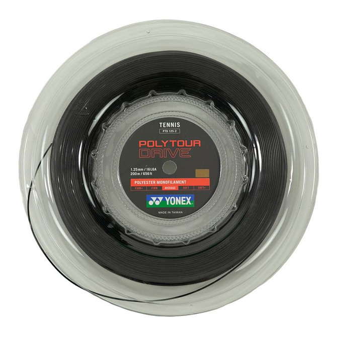 Yonex Poly Tour Drive Black 125 16L Tennis String REEL