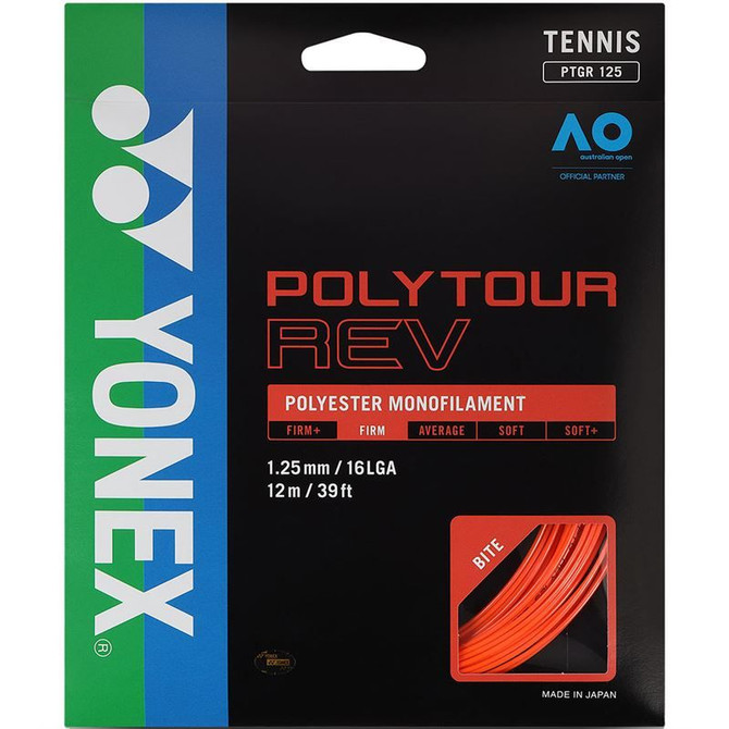 Yonex Poly Tour Rev 125 16L Bright Orange Tennis String