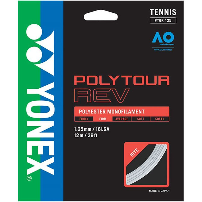 Yonex Poly Tour Rev 125 16L White Tennis String