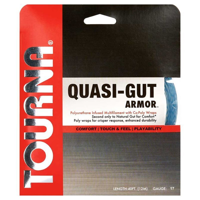 Tourna Quasi Gut Armor 17G Blue Spiral Tennis String - 2