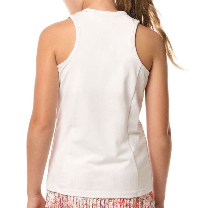 Lucky in Love Girls Core V Neck Cutout Tank - White - 3