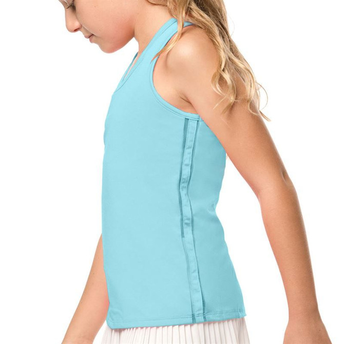 Lucky In Love Girls Core  V Neck Cutout Tank -  Ocean - 2
