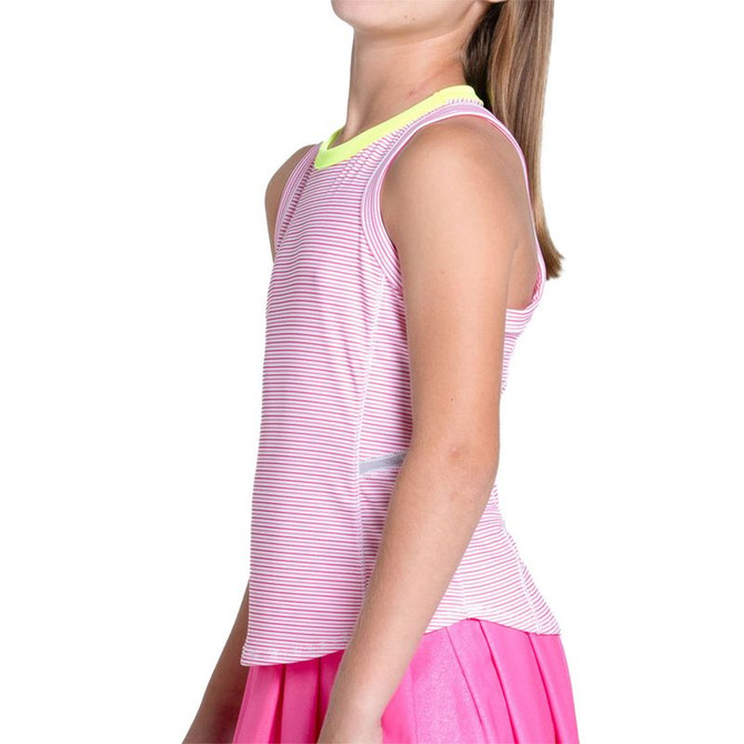 Lucky in Love Essentials Girls Victory Tank Top - Neon Pink