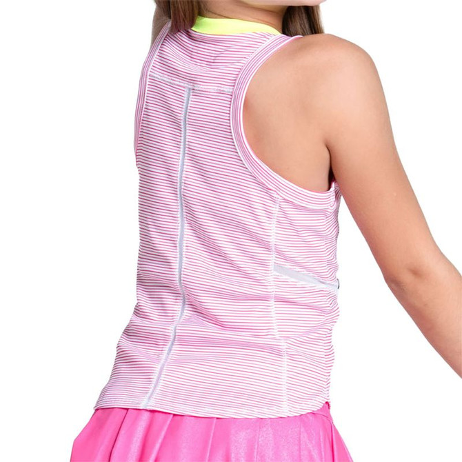 Lucky in Love Essentials Girls Victory Tank Top - Neon Pink