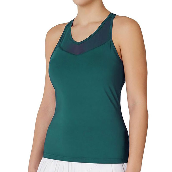 Fila Essentials Racerback Mesh Tank Top - Green Jacket