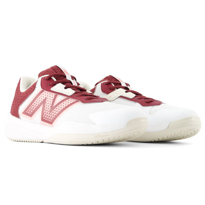 New Balance 696v6 (D) Womens Tennis Shoe - White/Monarch/Burgundy - 4