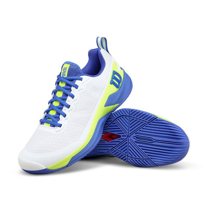 Wilson Rush Pro 4.5 Mens Tennis Shoe - White/Amparo Blue Soft Yellow - 6