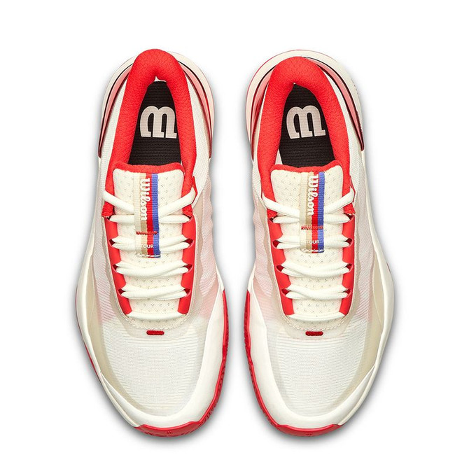 Wilson Intrigue Tour USO Womens Tennis Shoe - Tofu/Infrared/Black - 5