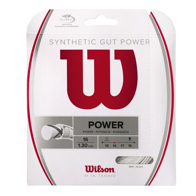 Wilson Synthetic Gut Power 16G White Tennis String
