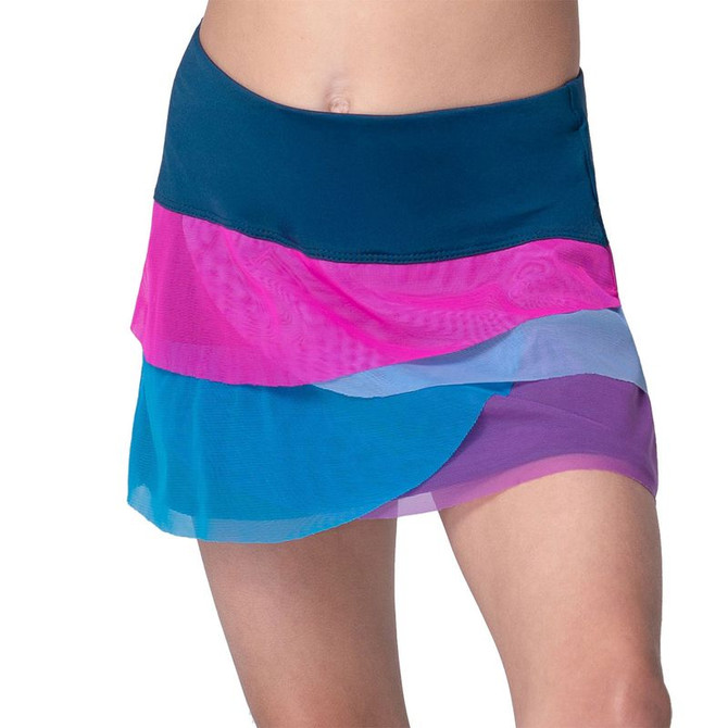 Lucky in Love Retro Girls Mesh Scallop Skirt - Navy