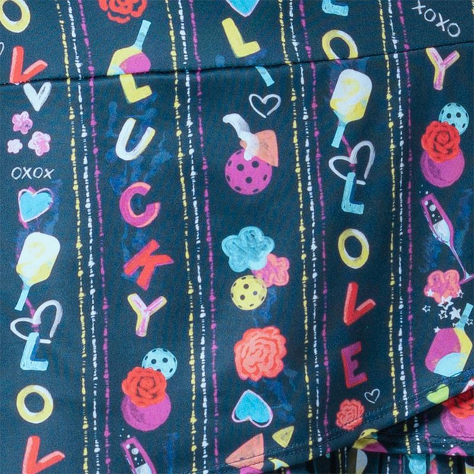 Lucky in Love PS I Love You Pickleball Skirt - Midnight - 4
