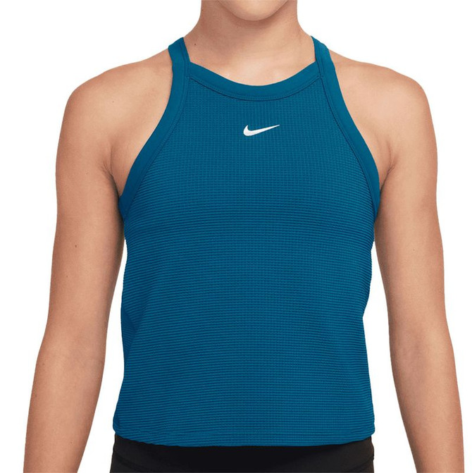 Nike Girls High Neck Tank Top - Green Abyss/White